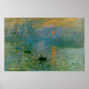 Monet "Impression, Soluppgång", fintecknade utskri Poster
