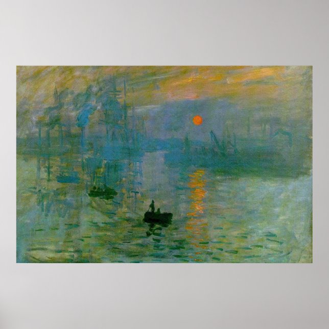 Monet "Impression, Soluppgång", fintecknade utskri Poster (Framsidan)