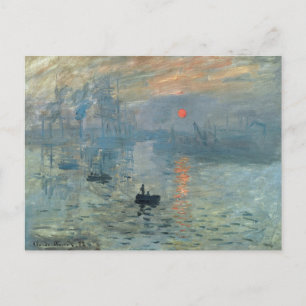 Monet Impression Sunrise Soleil Levant Painting Helg Vykort