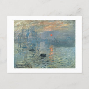 Monet Impression Sunrise Soleil Levant Painting Helg Vykort