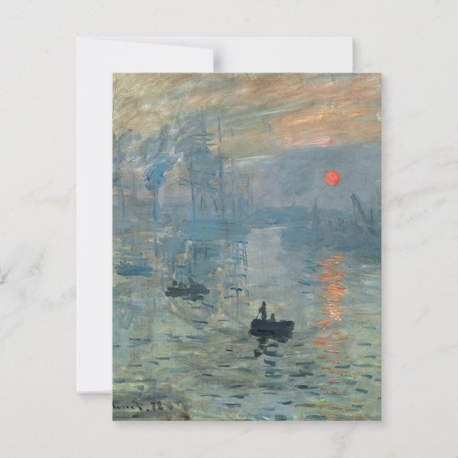 Monet Impression Sunrise Soleil Levant Painting Julkort (Framsida)