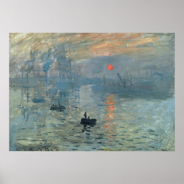 Monet Impression Sunrise Soleil Levant Painting Poster (Framsidan)