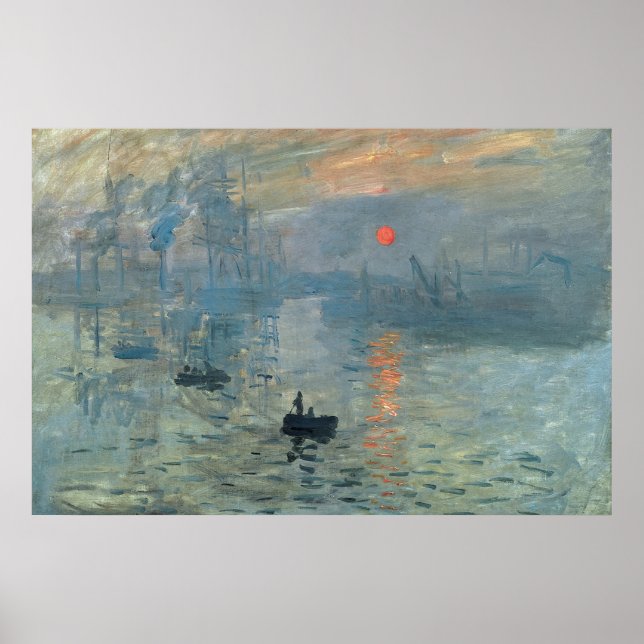 Monet Impression Sunrise Soleil Levant Painting Poster (Framsidan)