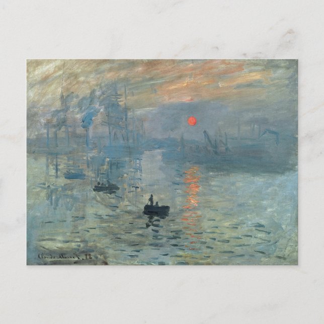 Monet Impression Sunrise Soleil Levant Painting Vykort (Framsida)