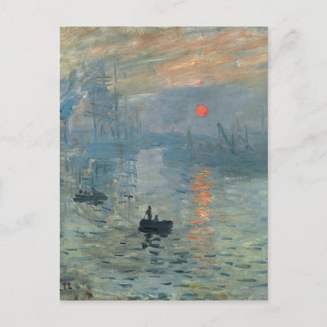 Monet Impression Sunrise Soleil Levant Painting Vykort (Framsida)
