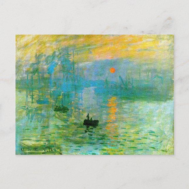 Monet Impressionism Soluppgång vykort (Framsida)