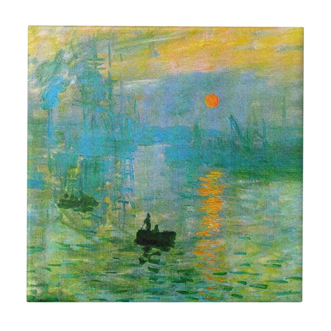 Monet Impressionism Sunrise Tile Kakelplatta (Framsidan)