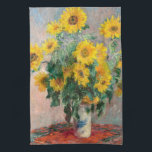 Monet Impressionist Art Bouquet-blommor Kökshandduk<br><div class="desc">Klassiska mästerverk - Monets Impressionist Painting Series - Bouquet of Sunblommor</div>