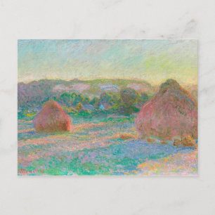 Monet Impressionist Art Haystacks Slut på sommaren Vykort