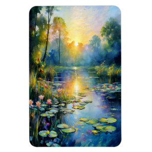 Monet-Inspired Lily Pond vid Sunrise-antagonist Magnet