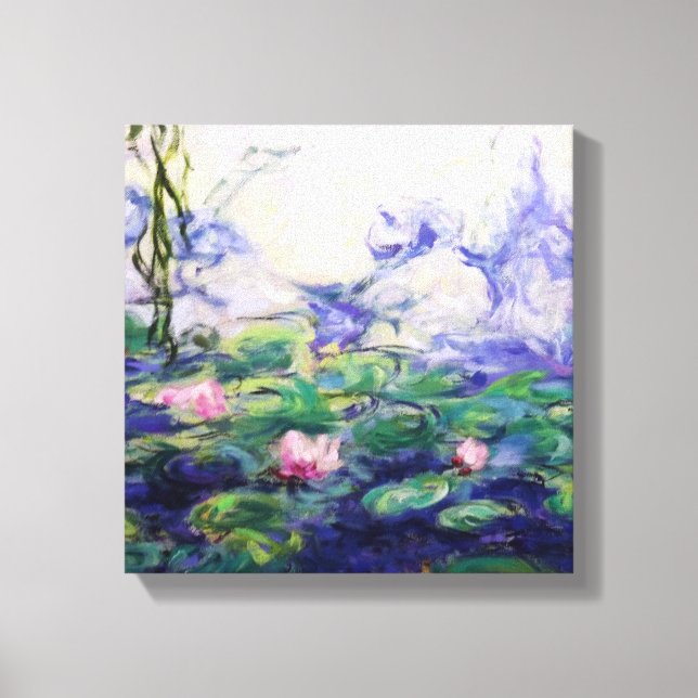 Monet Inspired Vatten Lilies Canvastryck (Framsida)