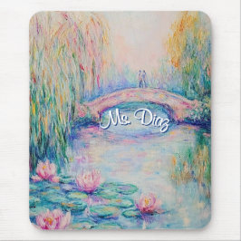 Monet Inspired Vatten Lillies och Bridge Musmatta