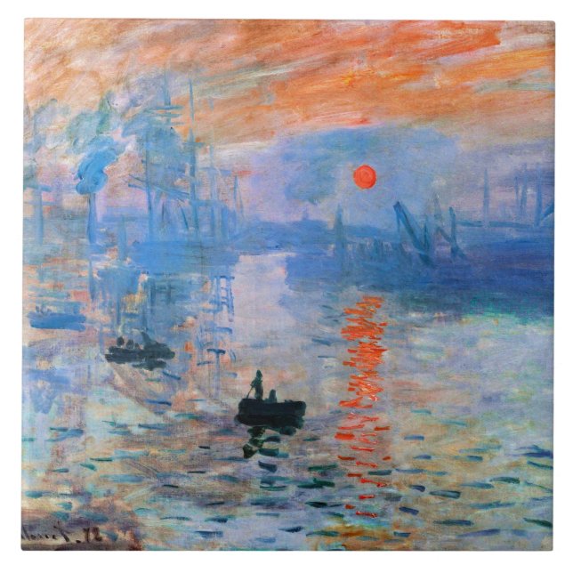 Monet - intrycket, soluppgång kakelplatta (Framsidan)