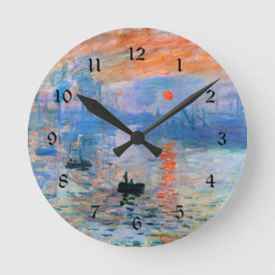 Monet - intrycket, soluppgång rund klocka
