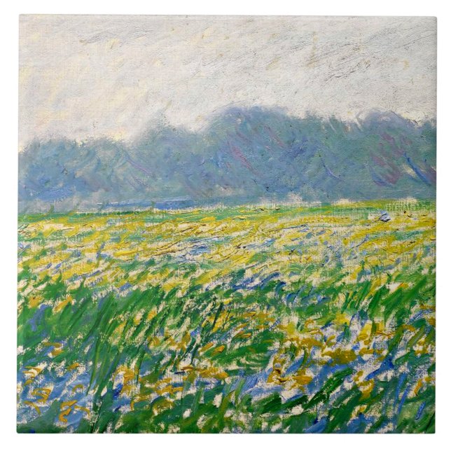 Monet - Iris fält vid Giverny Kakelplatta (Framsidan)