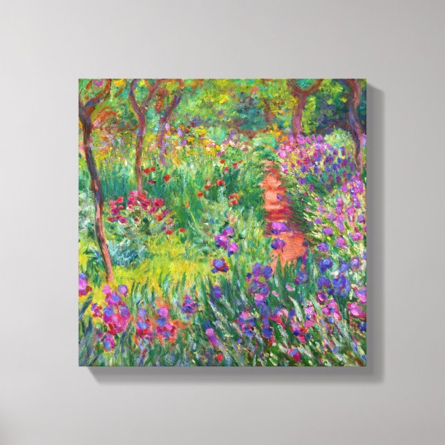 Monet "Iris Garden at Giverny" Canvastryck (Framsida)