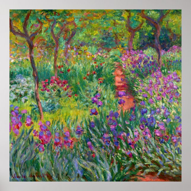 Monet "Iris Garden at Giverny" Poster (Framsidan)