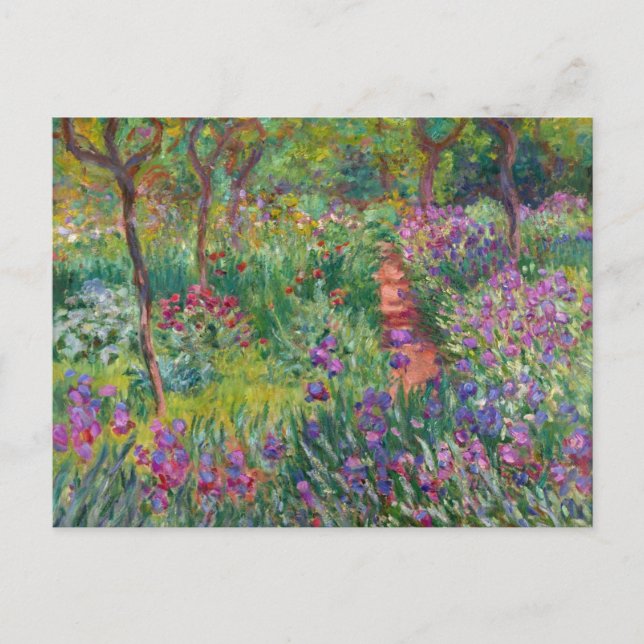 Monet "Iris Garden at Giverny" Vykort (Framsida)