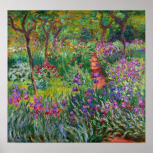 Monet - Iris Garden på Giverny 1900 Poster