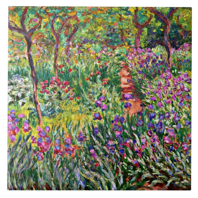 Monet - Iris Garden på Giverny Kakelplatta (Framsidan)