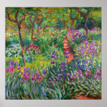 Monet Iris Garden på Giverny Poster