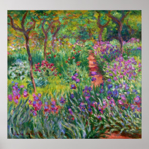 Monet Iris Garden på Giverny Poster