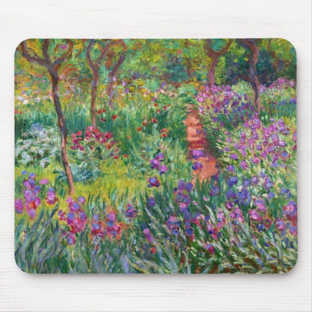 Monet Iris Garden vid Giverny Mouse Pad Musmatta (Framsidan)