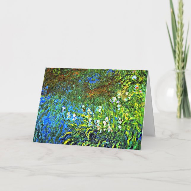 Monet - Iris vid Sea Ro Pond Kort (Framsida)