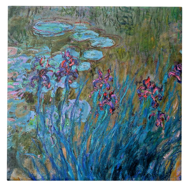 Monet - Iriser och Vatten-Lilies Kakelplatta (Framsidan)
