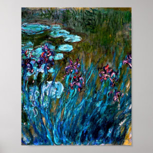 Monet - Irises och Vatten Lilies Poster