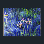 Monet - Irises Vykort<br><div class="desc">Claude Monet-blommigt,  indigoblått och pastellpräglat rosa,  Irises,  vykort.</div>