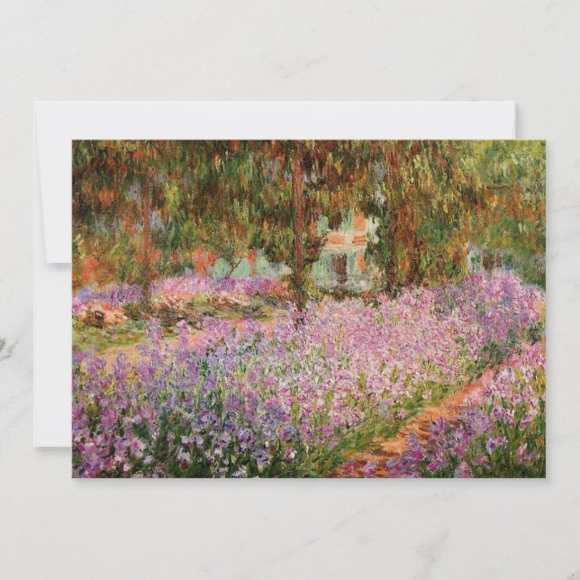 Monet - Irismen i Monets Garden Greeting Card Julkort (Framsida)