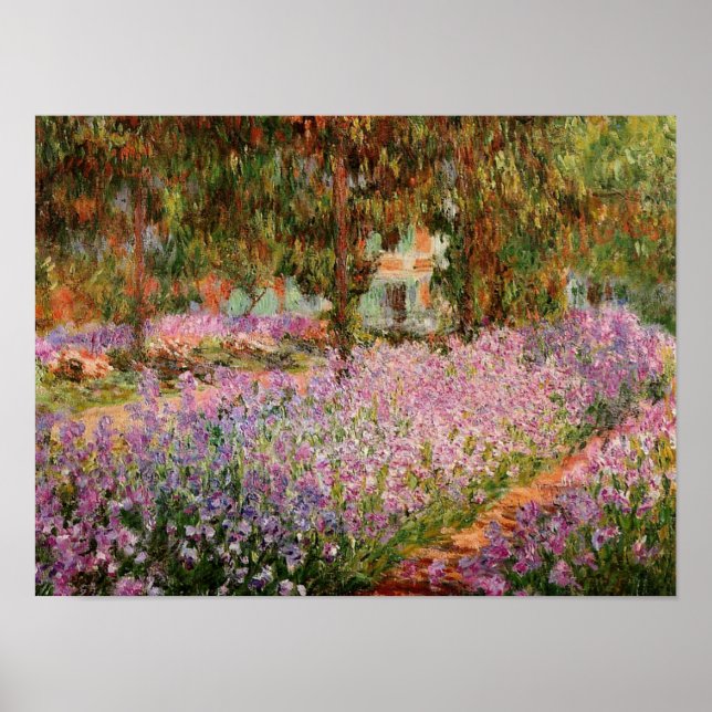 Monet - Irismen i Monets Garden Poster (Framsidan)