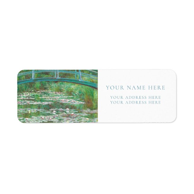 MONET "JAPANESE FOOTBRIDGE" RETURADRESSETIKETT RETURADRESS ETIKETT (Framsidan)
