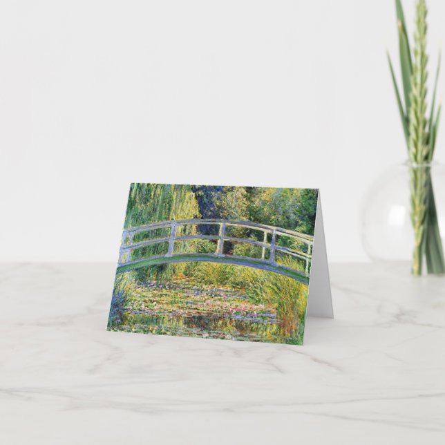 Monet japansk Bridge med Vatten Lilies Card Kort (Framsida)
