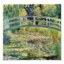 Monet japansk Bridge med Vatten Lilies Print