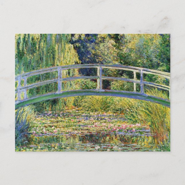 Monet japansk Bridge med Vatten Lilies vykort (Framsida)