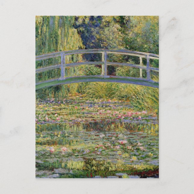 Monet Japansk Bridge Vatten Lily Pond Ligcape Vykort (Framsida)