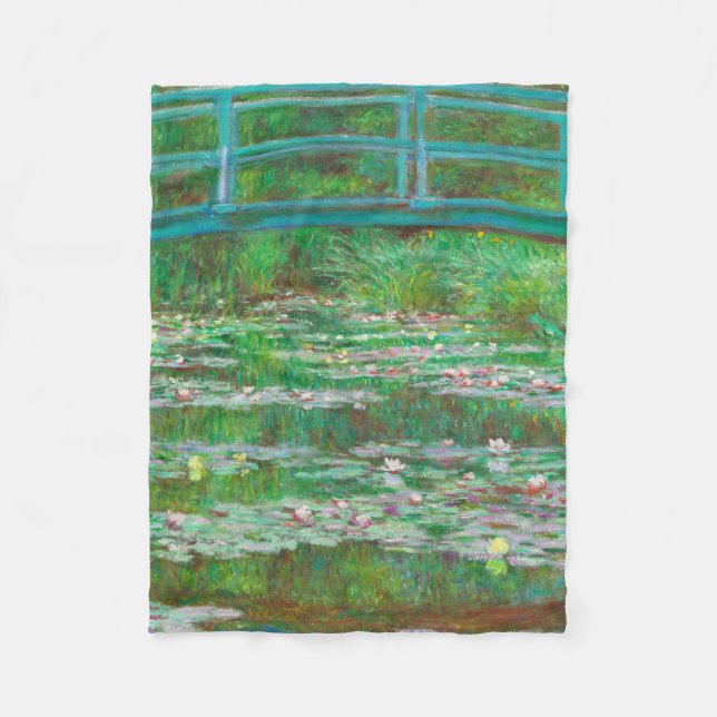 Monet Japansk Footbridge Fleecefilt (Framsidan)