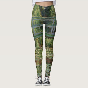 Monet Japansk Footbridge och Vatten Lily Bassäng Leggings
