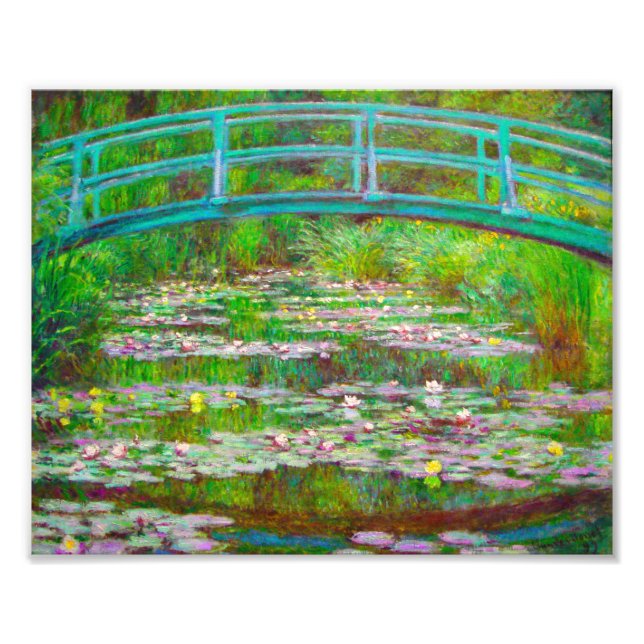 Monet Japanska Bridge och Vatten Lilies Fototryck (Framsidan)