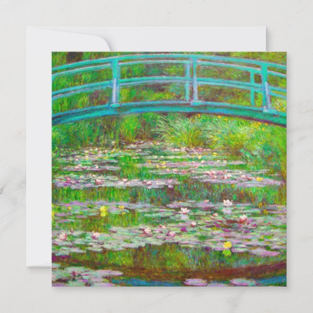 Monet Japanska Bridge och Vatten Lilies Inbjudningar (Framsida)