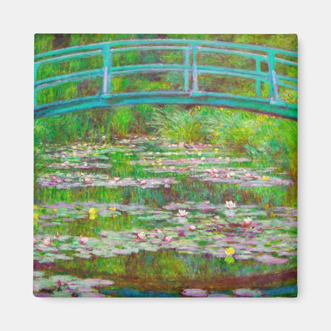 Monet Japanska Bridge och Vatten Lilies Magnet (Framsidan)