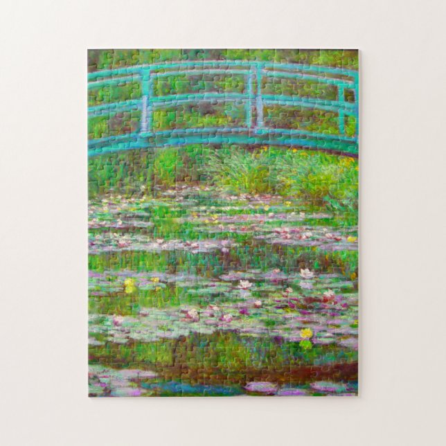 Monet Japanska Bridge och Vatten Lilies Pussel (Vertikal)