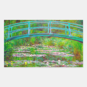 Monet Japanska Bridge och Vatten Lilies Rektangulärt Klistermärke
