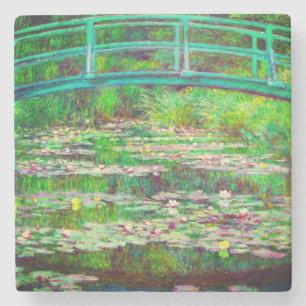 Monet Japanska Bridge och Vatten Lilies Stenunderlägg