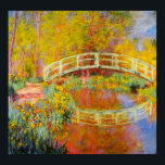 Monet Japanska Bridge Poster<br><div class="desc">Monet Japansk Bridge poster. Olja på canvas 1896. Monet målade flera olika bromålningar under hela sin karriär. Japansk Bridge är en av hans mest färgstarka. Arbetet utmärker en japansk bron i Monets trädgård i stil i slutet av eftermiddagen. Mjuka gulter, orangar och gröntar dominerar scenen på samma sätt som bron...</div>