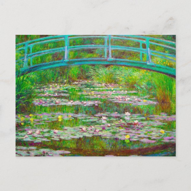 Monet Japanska bron och vattenliljor Meddelande Vykort (Framsida)