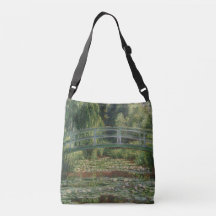 Monet Japanska fotbron och dammen med näckrosor