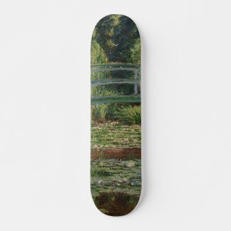 Monet Japanska fotbron och dammen med näckrosor Mini Skateboard Bräda 18,5 Cm